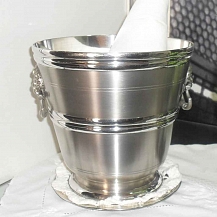 Balde Grande de Estanho com Alças Leão para Garrafas da CSA Estanho