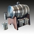 Barril 1,1 litro com 5 Copinhos Friso Suporte Madeira