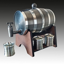 Barril de Estanho com 5 Copinhos Friso da csaestanho.com