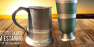 Canecas e Copos de Estanho 