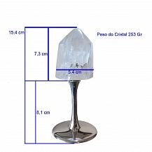 Cristal Quartzo 253 gr pedestal Clássico polido - csaestanho