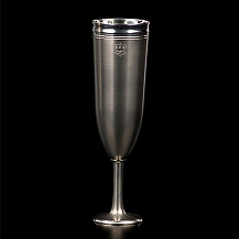 Taça de Estanho para Champanhe Modelo Coluna Reta acabamento Fosco da CSA Estanho